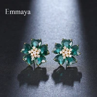 emmaya new arrival blooming flower shape muliticolor earring for womengirls personality dress up in dinner party fancy gift