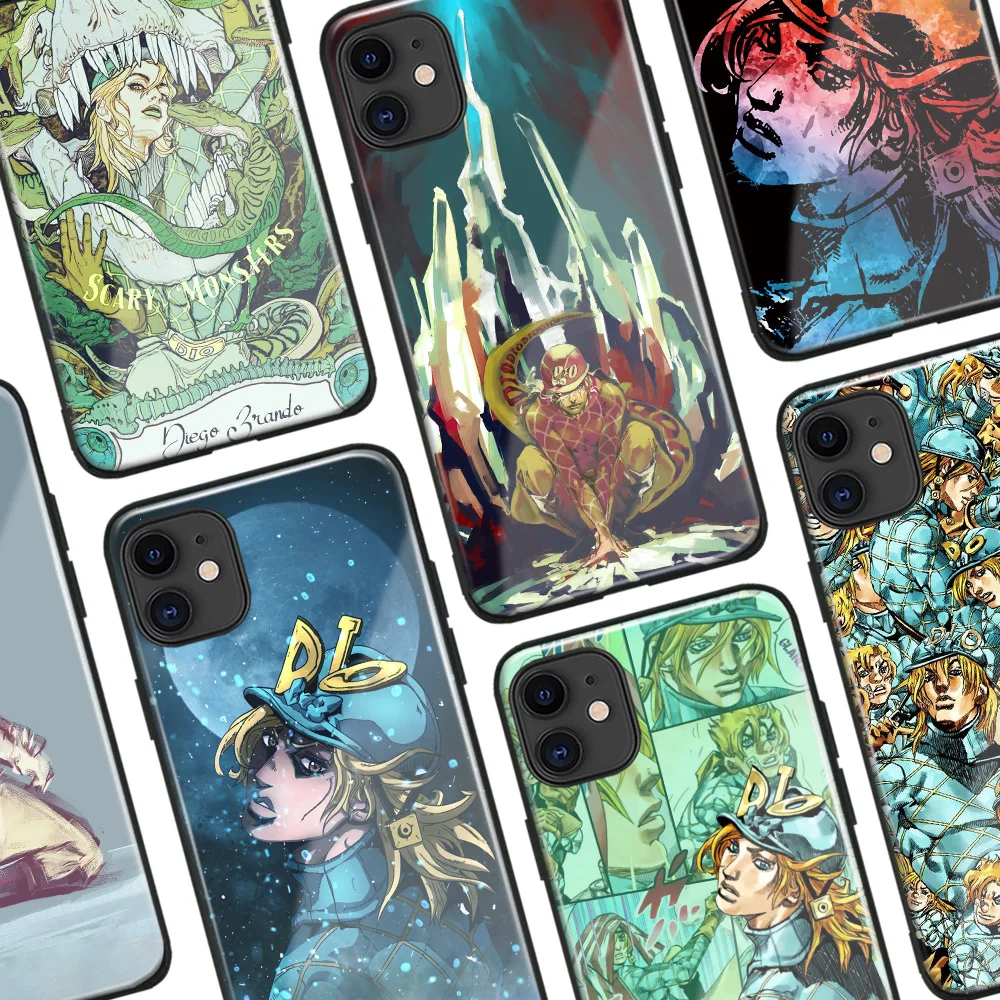 Diego Brando JoJo's Bizarre Manga Phone Cases For IPhone 11 12 Mini Pro XS Max 6s X XR 6 7 8 Plus SE Soft TPU Shell Glass Cover