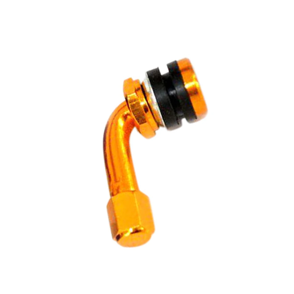 

Universal Motorcycle CNC Aluminum Wheel Tire Valves Stem Air Tire Cap 90 Degree Gold/Red