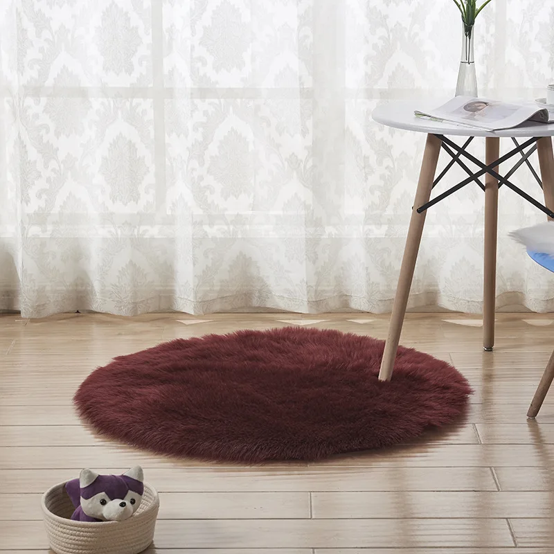 

Luxury Furry Faux Sheepskin Rugs Round Carpets for Home Living Room Soft Long Wool Sofa Chair Mat Home Decor Warm Gift