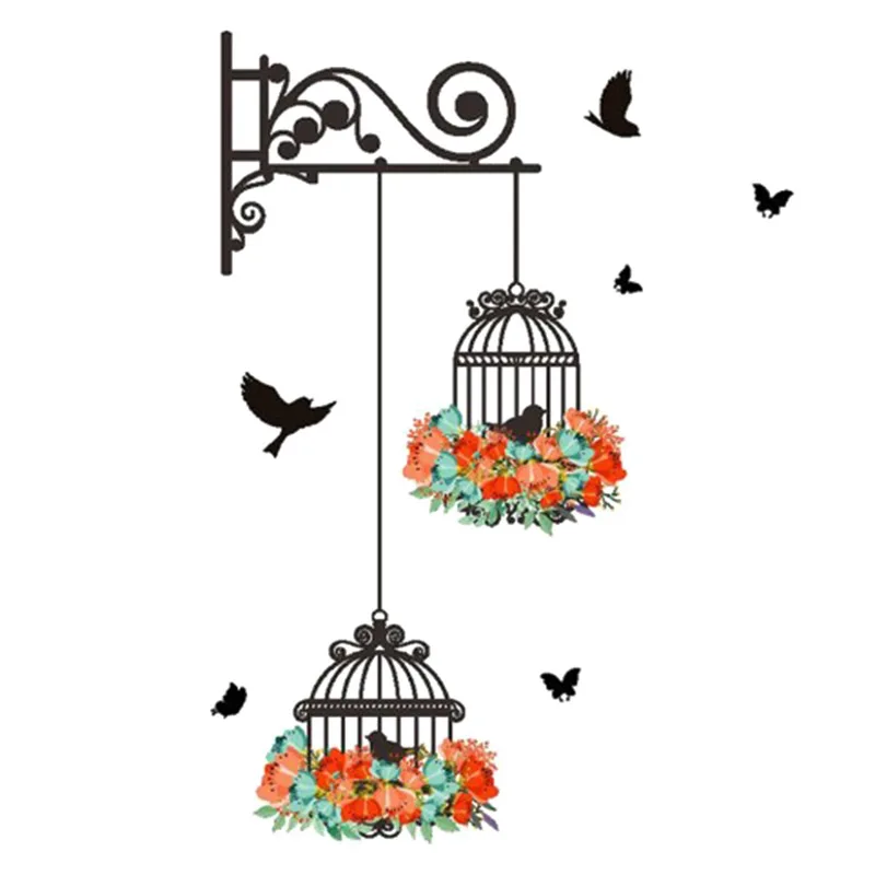 Декоративные настенные наклейки в виде птичьей клетки на стену для спальни