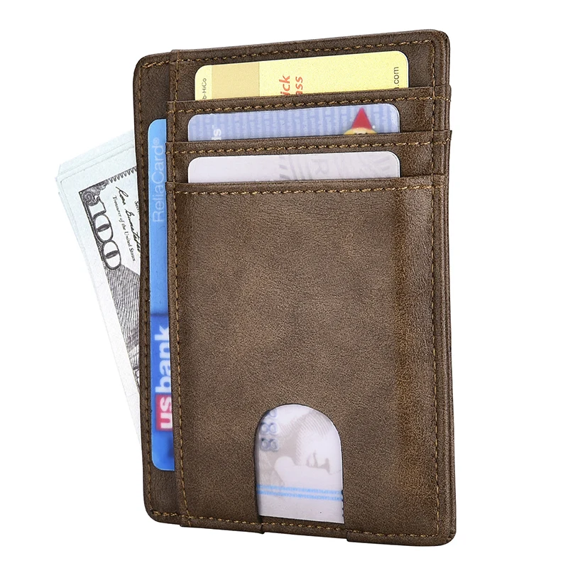 KEEBREAK FRID мужской тонкий держатель для карт, кошелек из углеродного волокна, бизнес-банк, чехол для карт, минималистичные тонкие кредитные защитные держатели для карт - Цвет: light grey