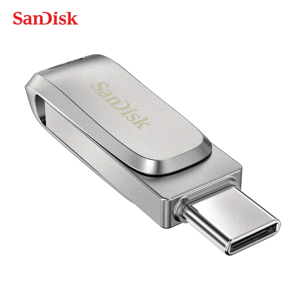 

100% Original SanDisk USB Flash Drive 32GB 64GB 128GB 256GB 512GB Type-C OTG USB 3.1 Memory Stick Metal U Disk SDDDC4 Pendrive