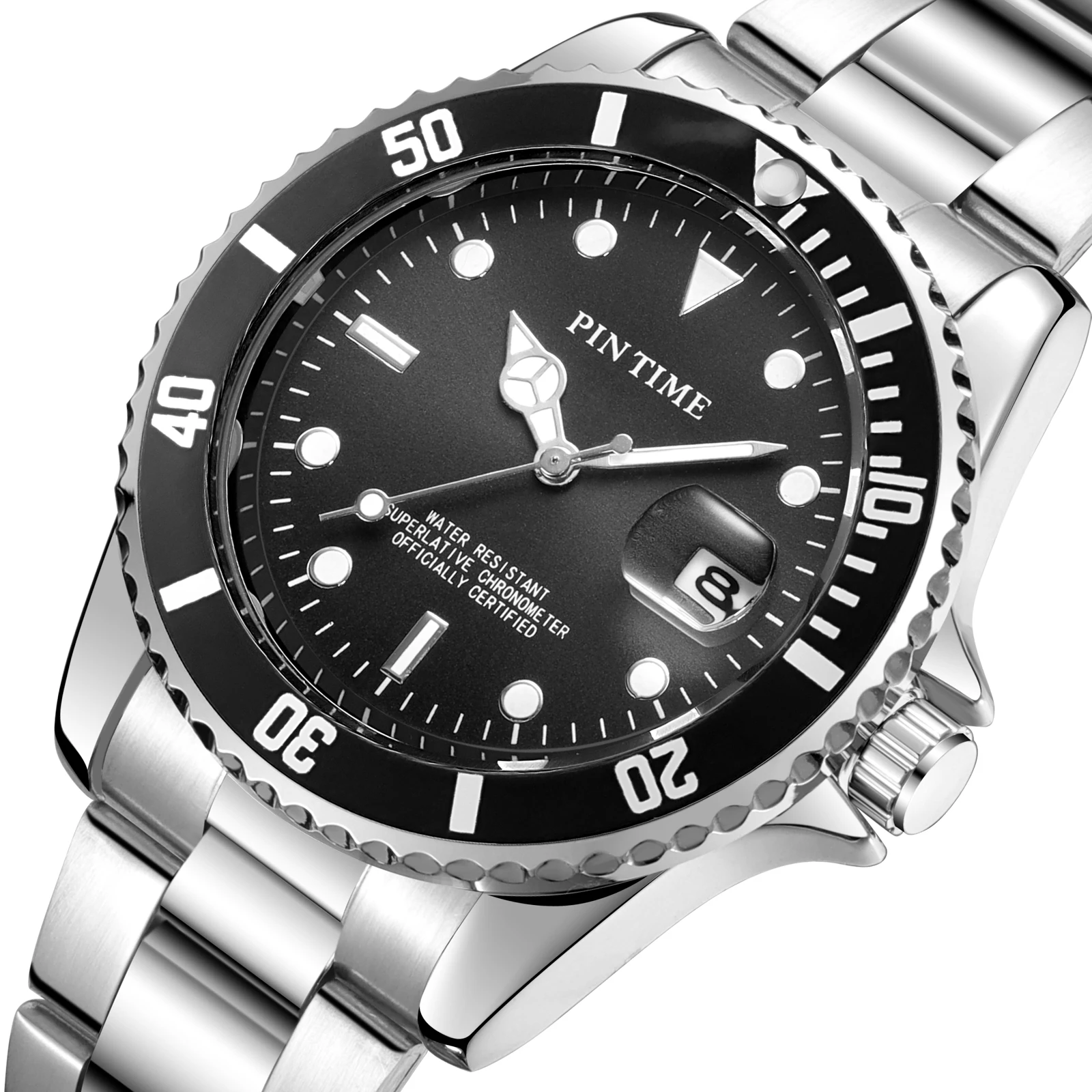 

2020 Hot Fashion Men Casual Dress Watch Rotatable Bezel Magnified Date Window Quartz Wristwatch Gift Sport Clock Montre