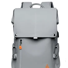 Mens Backpack College Student 15.6 inch Laptop Notebook Schoolbag Simple Large-Capacity Travel Male Mochila Brand Fashion Grey