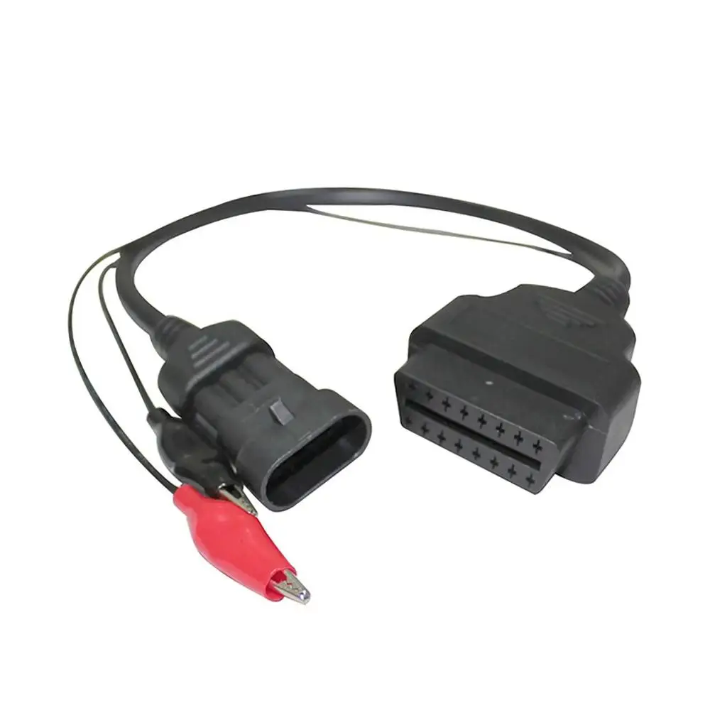 3 To 16 Pin OBD2 Adapter With 2 Clip OBD Diagnostic Cable ELM327 Extension Connector For Fiat Lancia Alfa Romeo