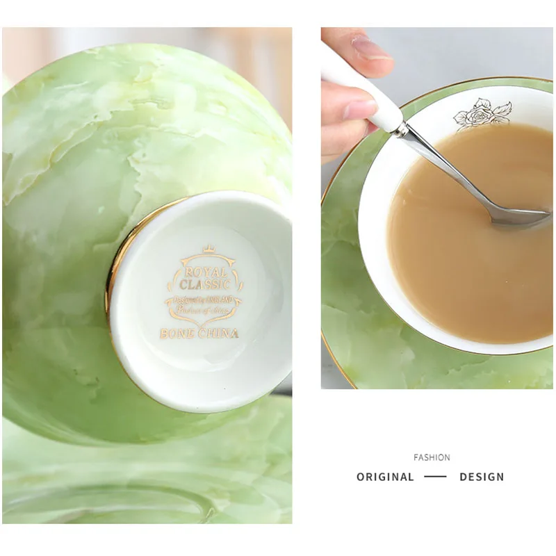 Мраморный фарфоровый кофейный набор мраморный чайный чашка керамическая кружка