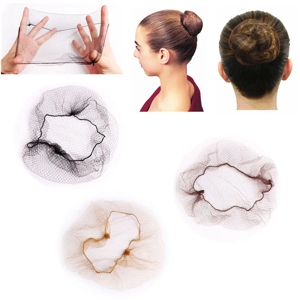 

NEW 20Pcs Disposable 5mm Nylon Hairnet Hair Nets For Wigs Weave Invisible 20inch Dancing Hairnet for Bun Hair Styling Tool