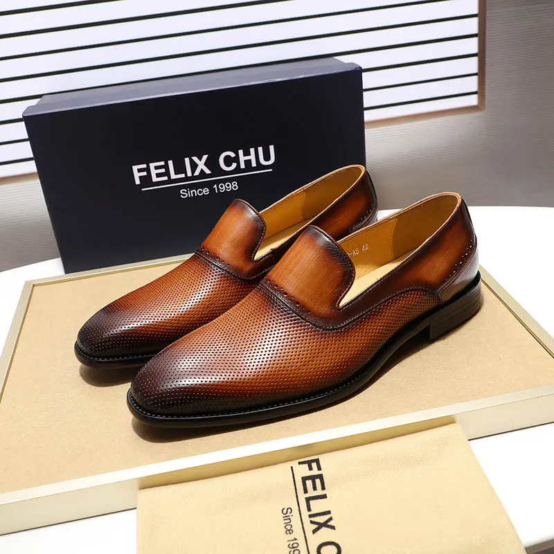 Handmade Men's Breathable Loafer Shoes Genuine Leather Brown Black Slip On Comfortable Office Dress Men Wedding | Обувь