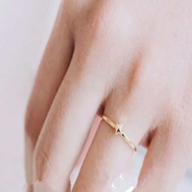 Модные кольца со звездами милые трехмерные с маленькой пентаграммой|star ring|fashion