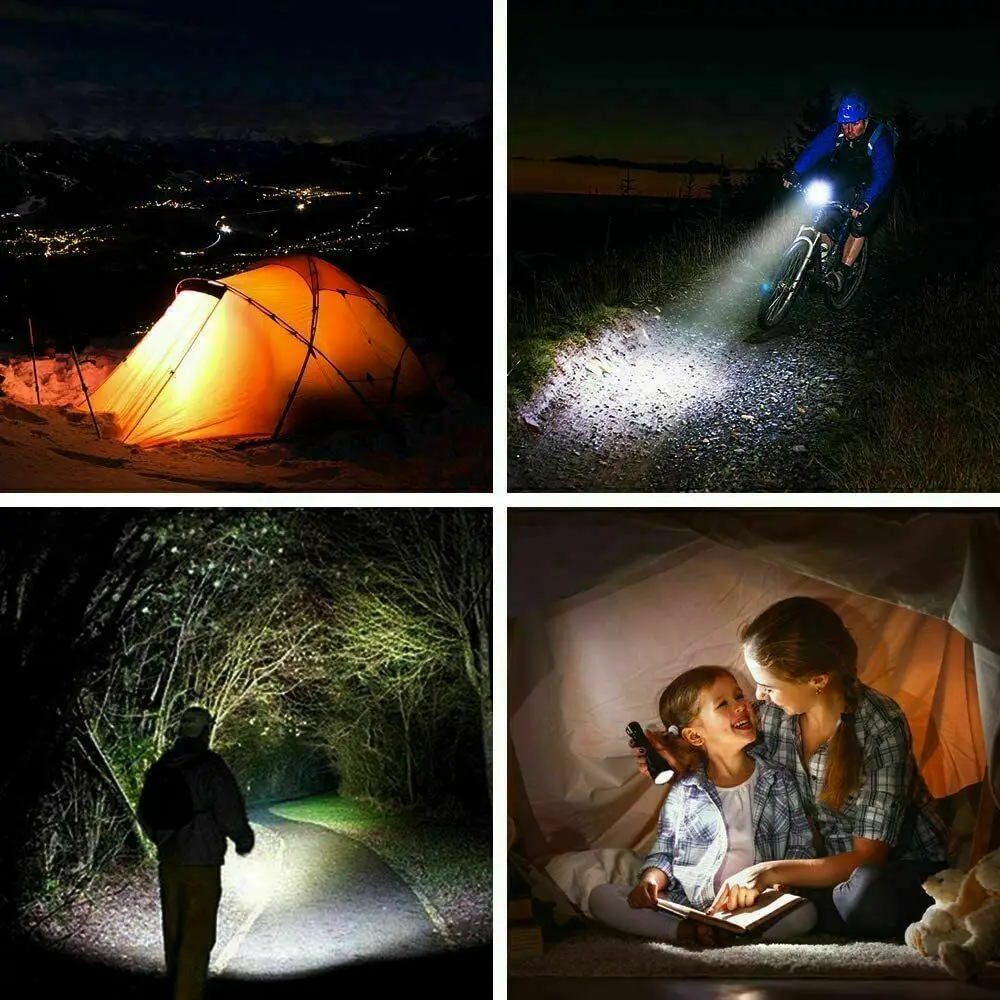 

Powerful Flashlight Torch USB Rechargeable Tactical Hunting Flashlight Zoom Lamp Bicycle Light use 18650 battery Outdoor Camping