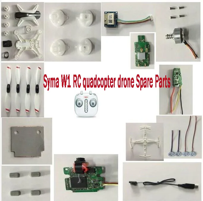 Syma W1 RC Квадрокоптер Дрон запасные части пропеллеры лезвия защита кольцо корпус