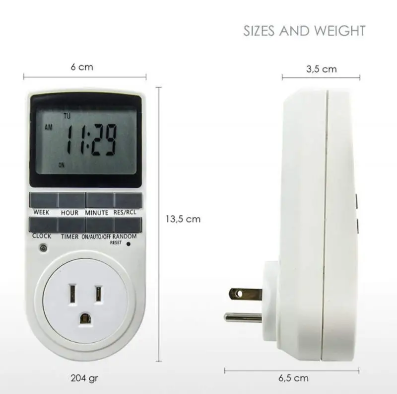 

Electronic Digital Timer Switch 24 Hour Cyclic EU UK AU US BR FR Plug Kitchen Timer Outlet Programmable Timing Socket 220V