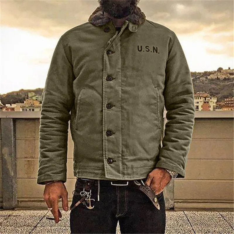 

Men's Winter Coats New Men's Coats Fashion Thickening Slim Long-sleeved Thick Solid Color Coat Windbreaker Men's Clothing