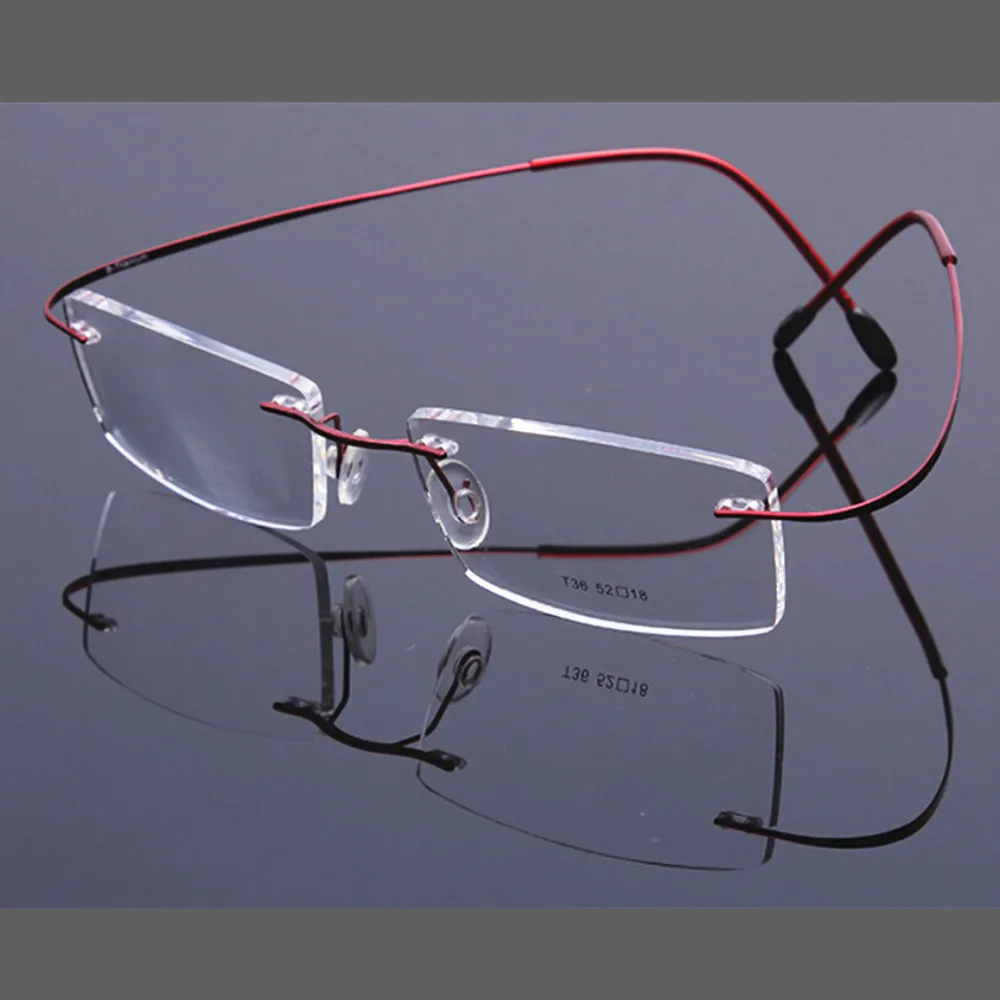 Супер чистый Титан Гибкая без оправы для очков светильник Вес близорукость Rx