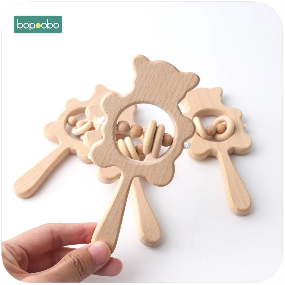 1 шт. деревянная детская игрушка-погремушка из Букового дерева | Игрушки и хобби