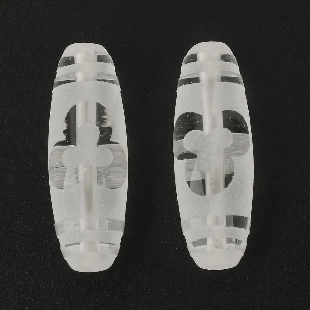 Высококачественные бусины Dzi из натурального тибетского хрусталя 1 шт. Матовый