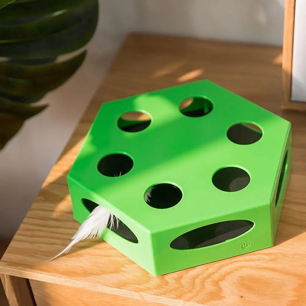 Cat Toy Automatic Hexagonal Electric Rotary Table Funny Box Pet Kitten Interactive Training Stimulating Toys | Дом и сад