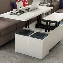 Раскладной журнальный столик, быстро превращается в большой стол с табуретками