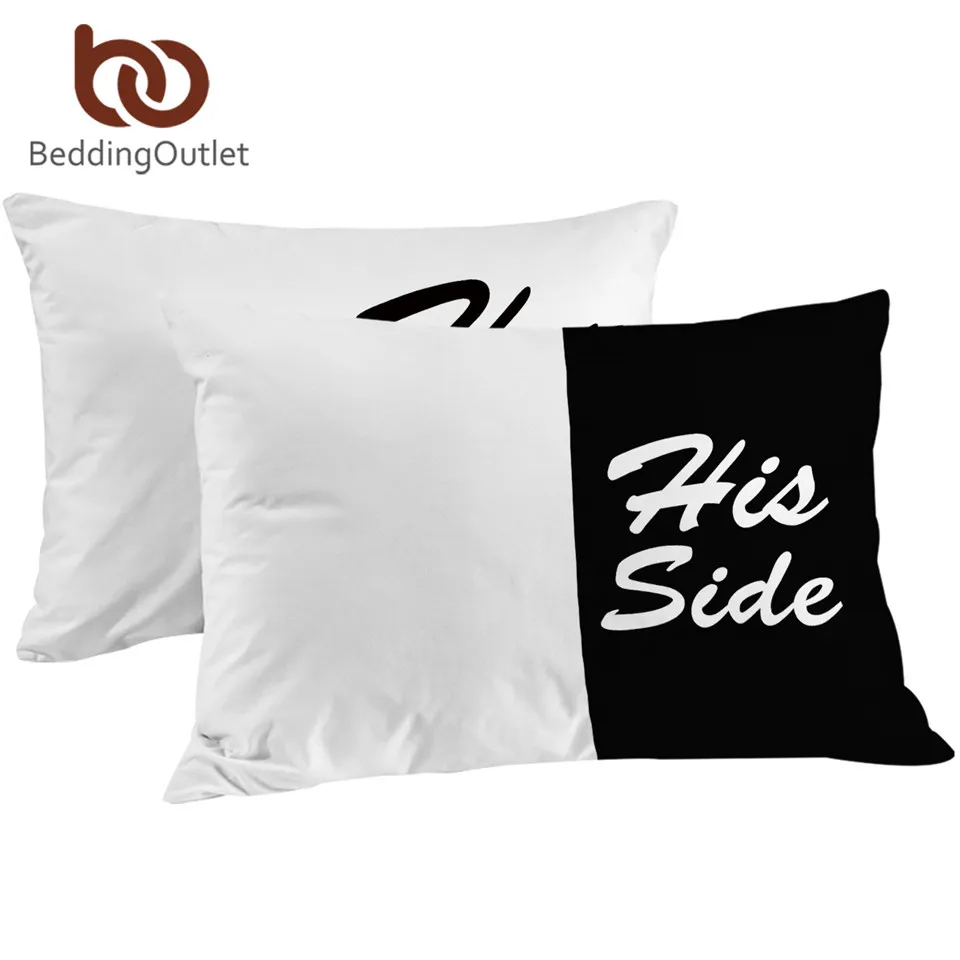 Черно белая наволочка BeddingOutlet для кровати 2 предмета размера|pillow case|bed pillow casecouple