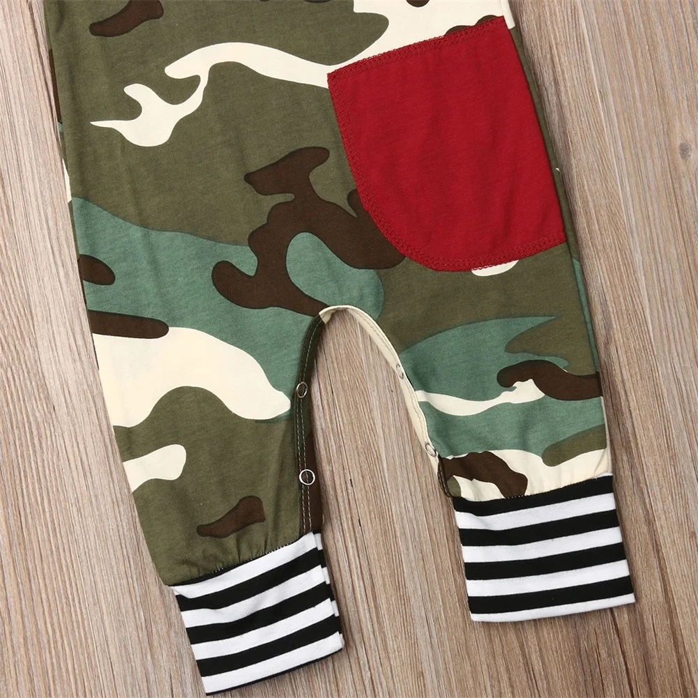 Летний камуфляжный комбинезон для новорожденных мальчиков и девочек Комбинезон