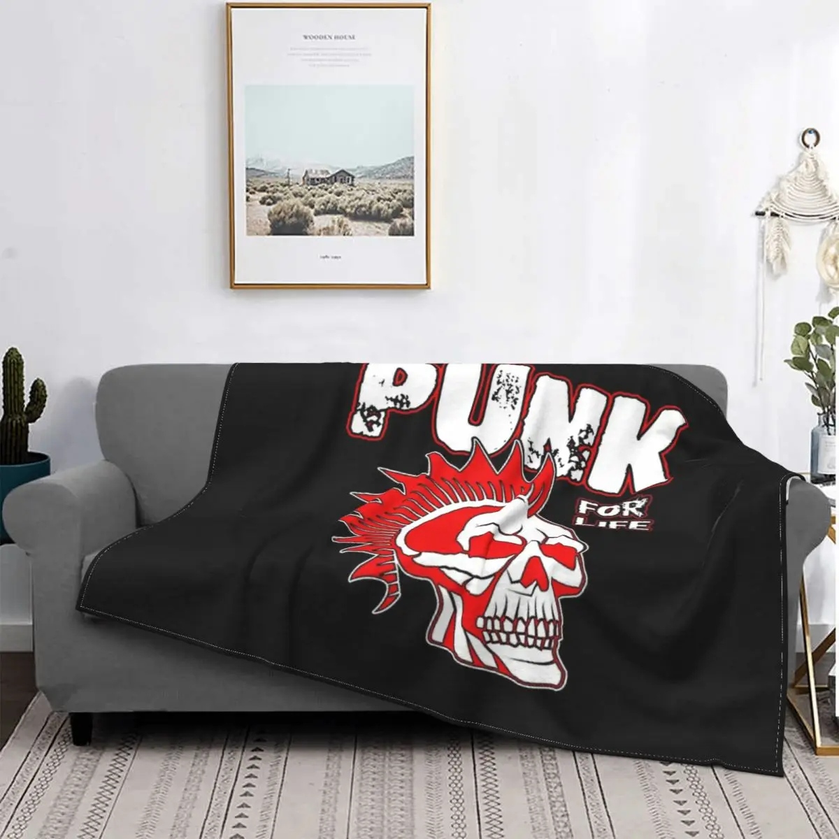 

Manta de muselina Punk para la vida, cubrecama a cuadros, toalla de playa, alfombra de oración Islámica