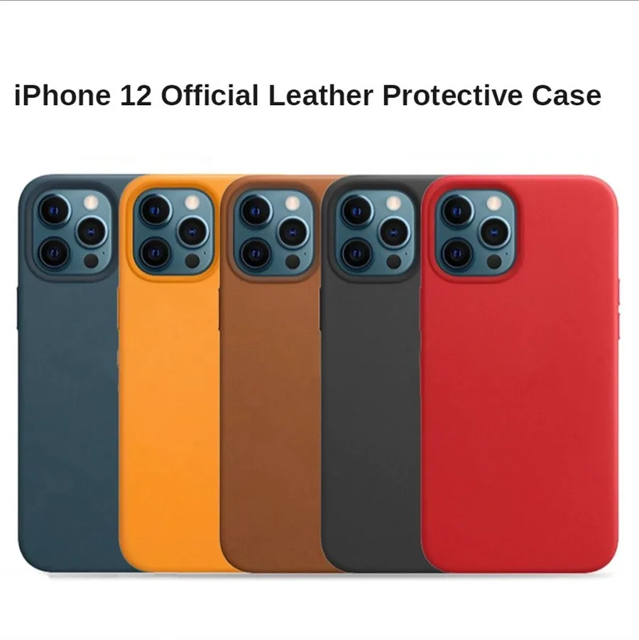 

MG-09 Original Genuine Leather Magnet Charging Phone Case for IPhone 12 Pro Max Magnetic PU Full Protect Cover for 12 Pro Case