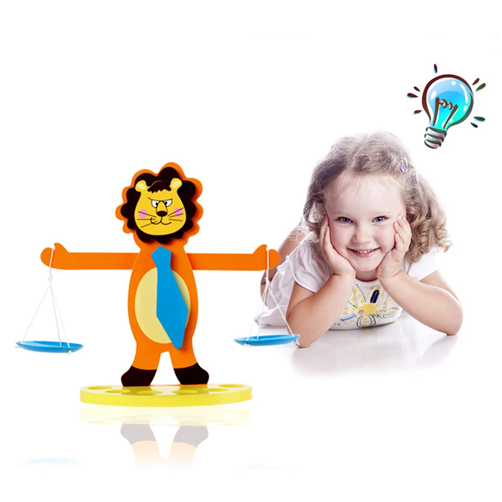 Весы деревянные весы для детей Веселая игра баланса льва дошкольников