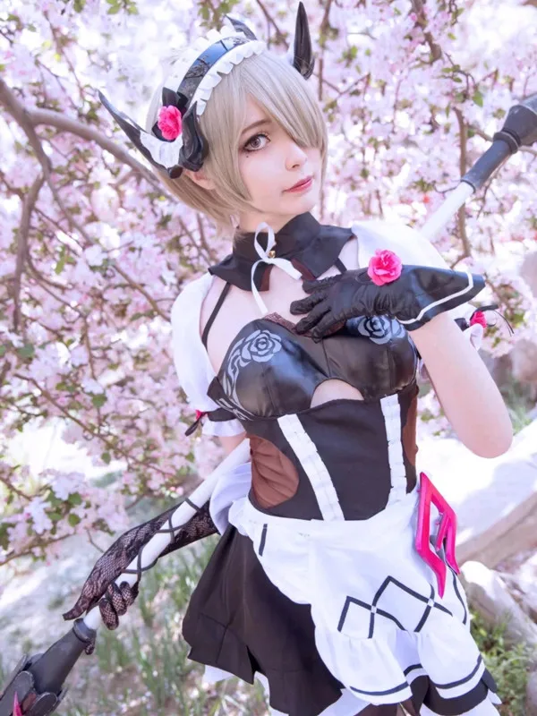 Костюм для косплея Honkai Impact 3 Рита росвейссе фартук платье Валкирия черная Роза
