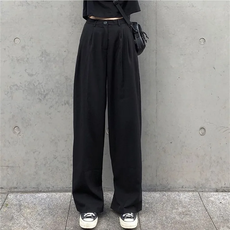 

Женские брюки y2k, модель 2021 года, корейский стиль, винтажные Широкие штаны в стиле 90-х годов, блестящие спортивные брюки в стиле оверсайз с вы...