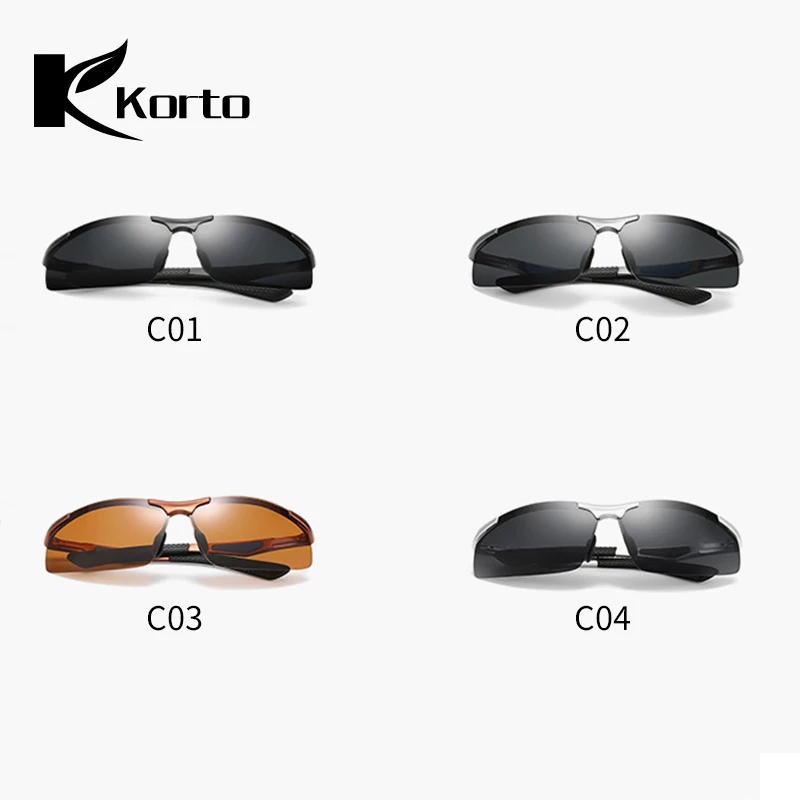 Korto мужские поляризованные солнцезащитные очки сплав спортивный стиль лобовое