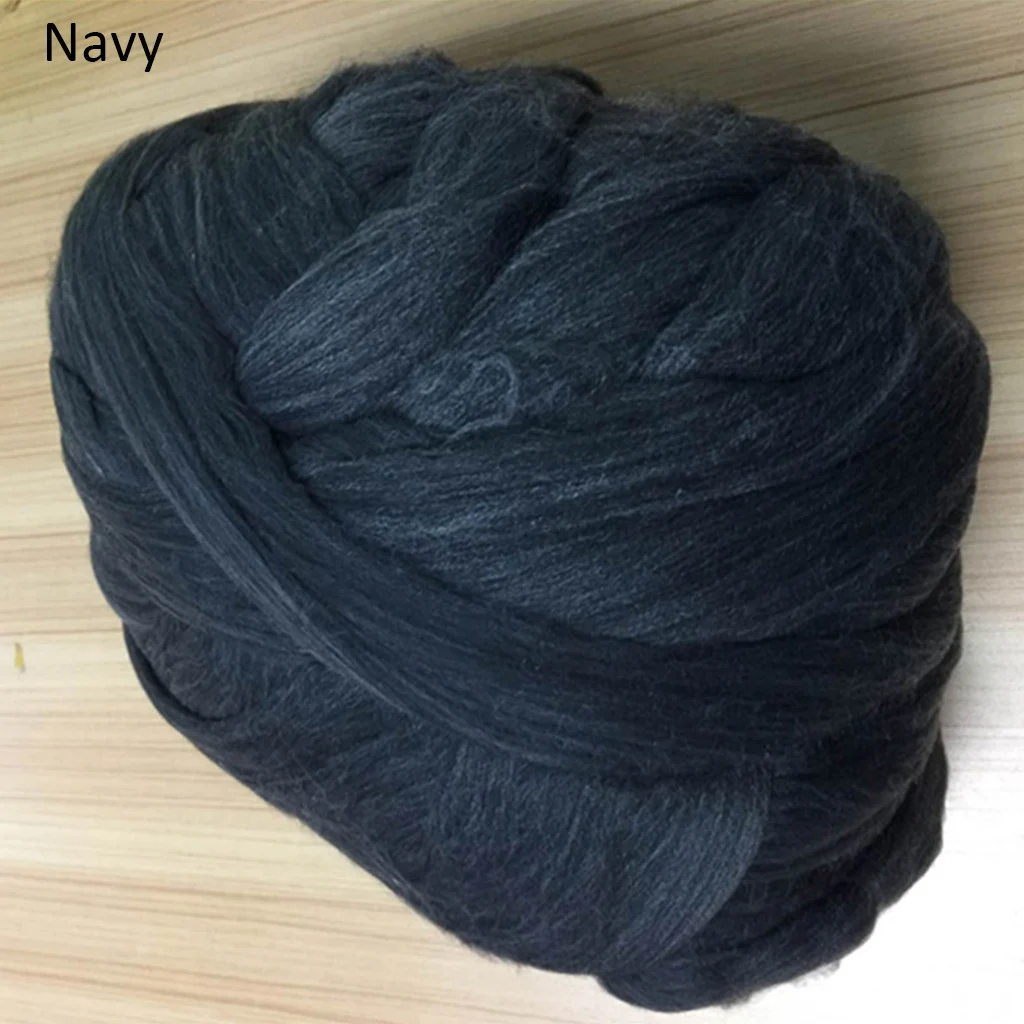 Navy 1000 г толстые пряжи вязание крючком мягкий хлопок DIY громоздкие руки вязаное одеяло ручное вязание ровинг прядильная пряжа для одеяло коврик - Цвет: Navy