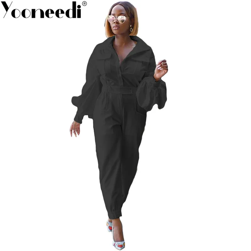 Yooneedi/2019 осенний дизайнерский офисный женский комбинезон 3 цвета стиль отложной