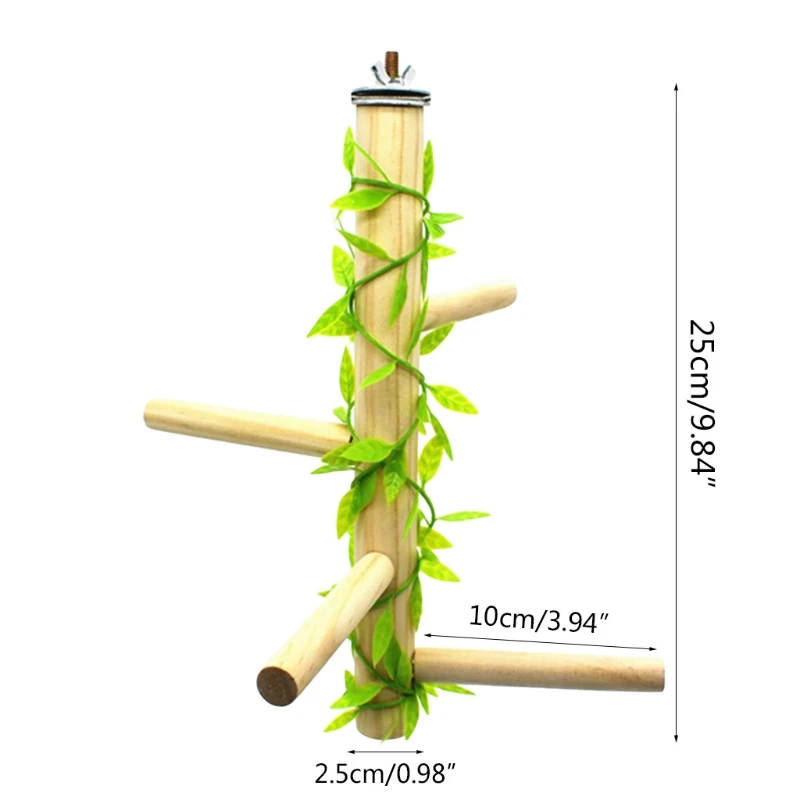 

Parrot Bird Perch Hard Wood Stand Toy Platform Paw Grinding Stick for Parakeets