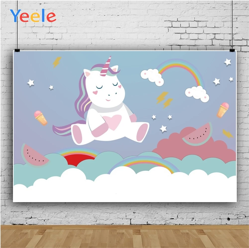 Yeele Единорог Baby Shower вечерние радужные Новорожденные Ins фотофоны