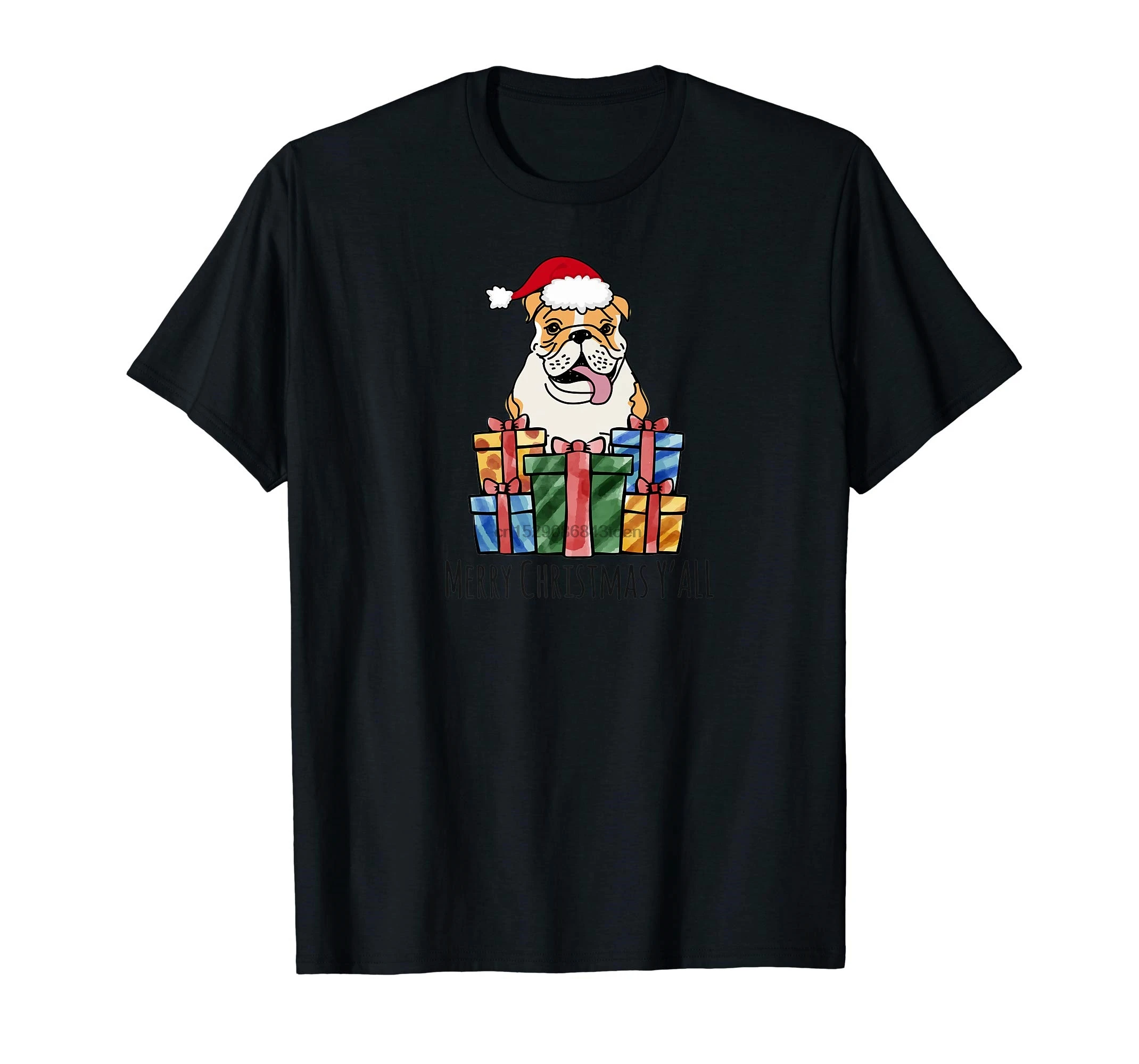 

Christmas Present English Bulldog Shirt-Men's T-Shirt-Black
