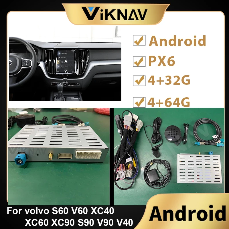 

Tesla Style Android Car PX6 Video Interface Multimedia player For volvo S60 V60 XC40 XC60 XC90 S90 V90 V40 Car Radio decoding