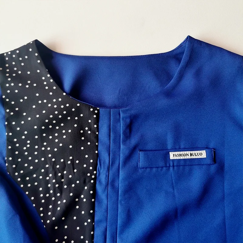 Blue African Dress Dashiki For Men 2022 Tradition Riched Man Long Sleeve Color Block Round Neck Male Plus Size Long Shirt Casual