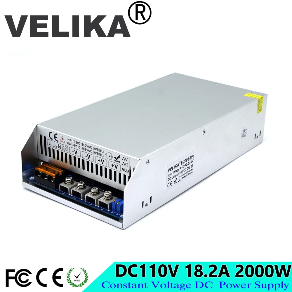 Универсальный DC источник питания 110V 18.2A 2000W трансформатор драйвера 220V AC к DC110V SMPS