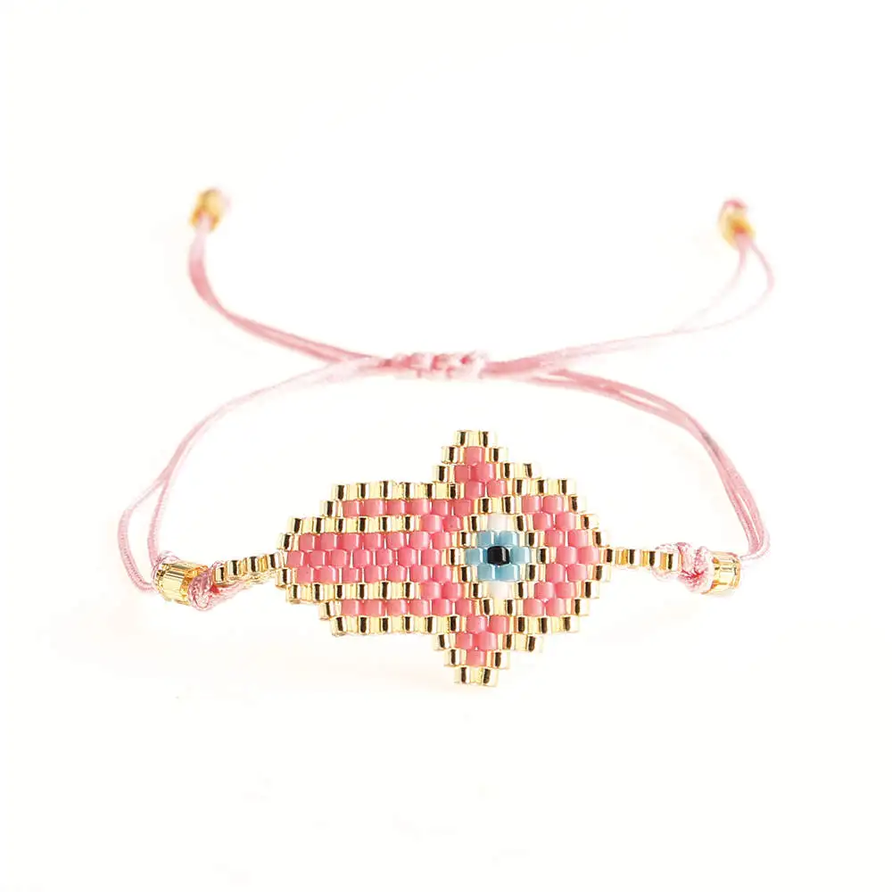 Go2boho Perles MIYUKI браслет evil eye Fatima Hamsa браслеты для женщин Delica бусы ювелирные изделия Pulsera Mujer ручной работы Boho - Окраска металла: MI-B190356B