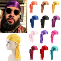 fashion pure color imitation silk turban pirate hat unisex durags bandanna turban wigs pirate hat head scarf hair accessories