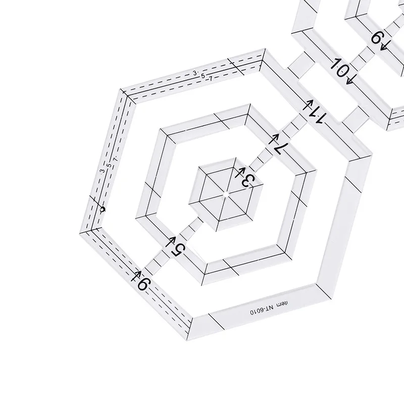 Линейка MIUSIE из акриловой ткани с двойным шестиугольником для лоскутного шитья |