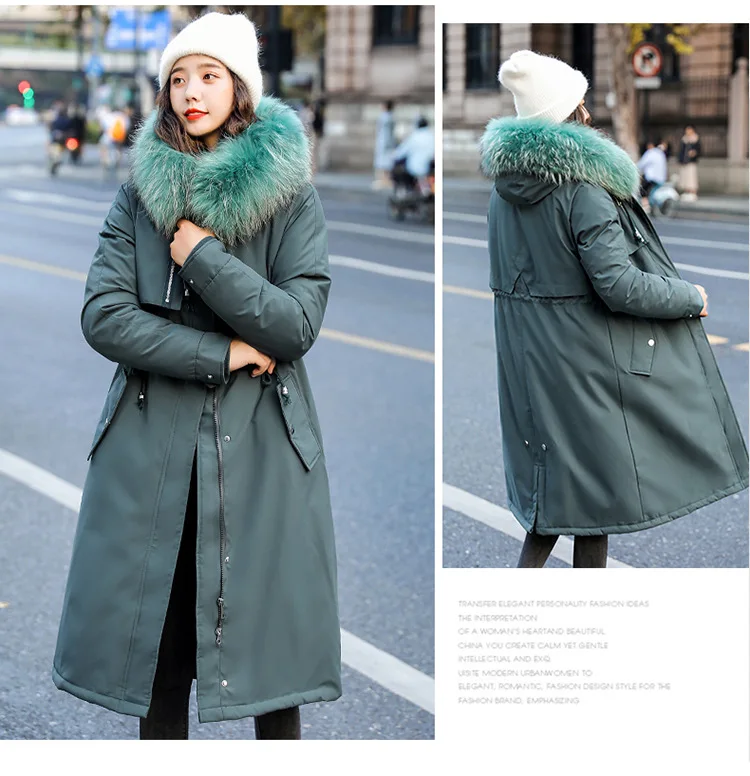 Abrigos Mujer Invierno женские парки с капюшоном, утепленное пуховое хлопковое пальто, женское длинное тонкое зимнее пальто с меховым воротником для женщин