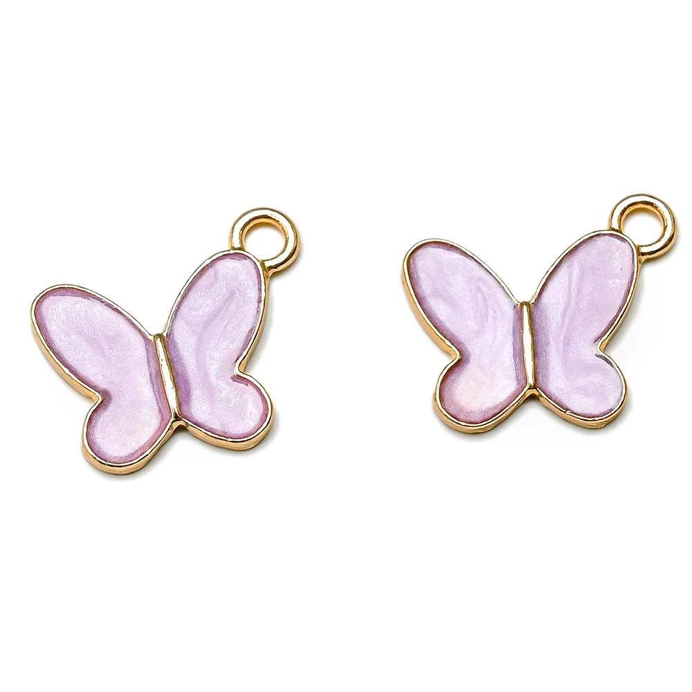 Модные 10 шт./лот эмалированные Подвески с насекомыми бабочками для изготовления
