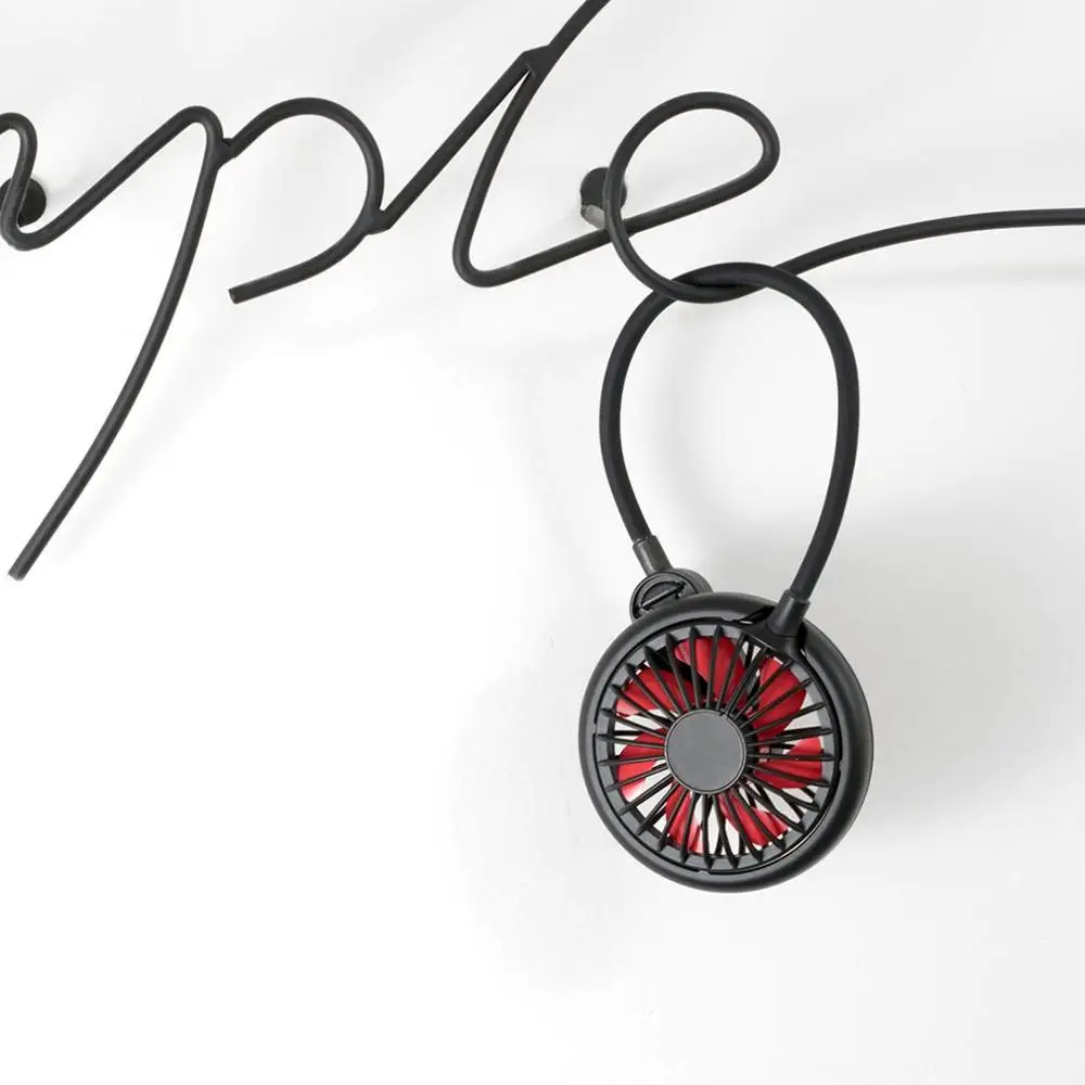 

Headphones hanging neck fan USB portable 360 degree rotating mini fans folding clip practical fans