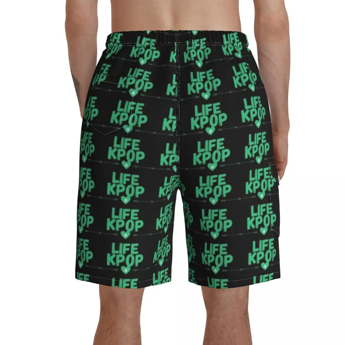 

Kpop Board Shorts Swimming Trunks Polyester Men Beach Pattern Swim Trunks