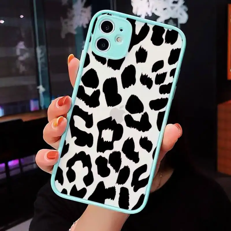 

Leopard Print sexy pattern Phone Cases matte transparent For iphone 7 8 11 12 plus mini x xs xr pro max cover