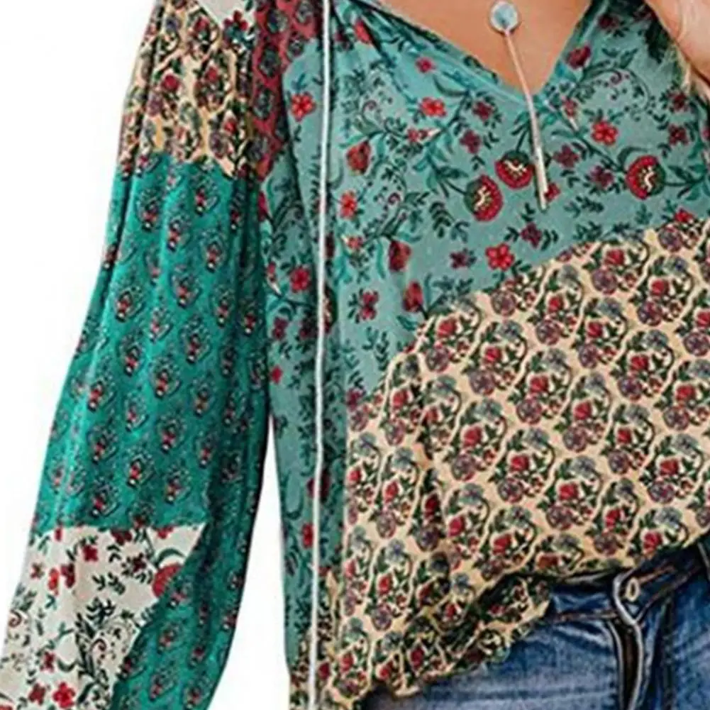 

Top V Neck Good Workmanship Loose V Neck Floral Women Top for Daily Wear Blouse Tops Women Loose Tops
