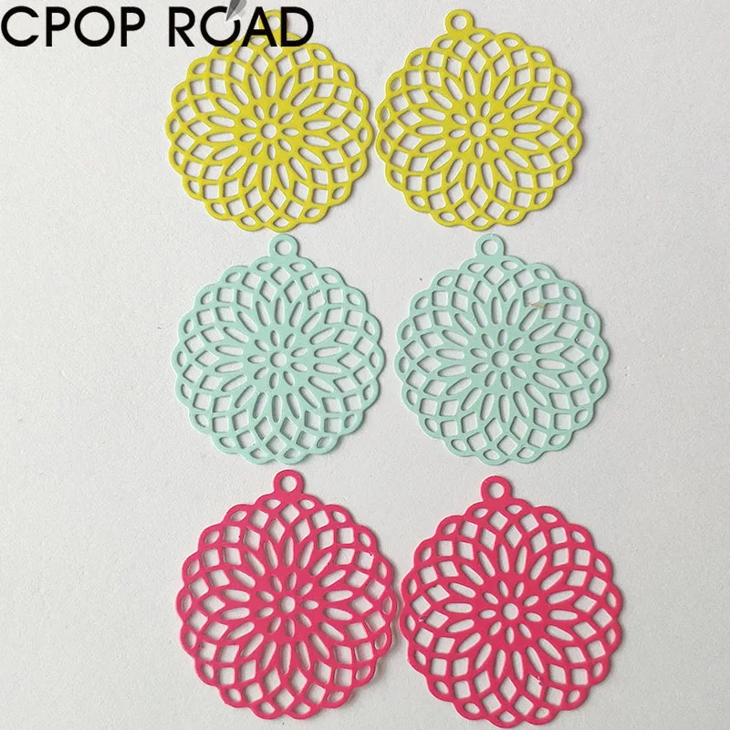 Геометрические филигрань цветок DIY аксессуары компоненты для женщин полые
