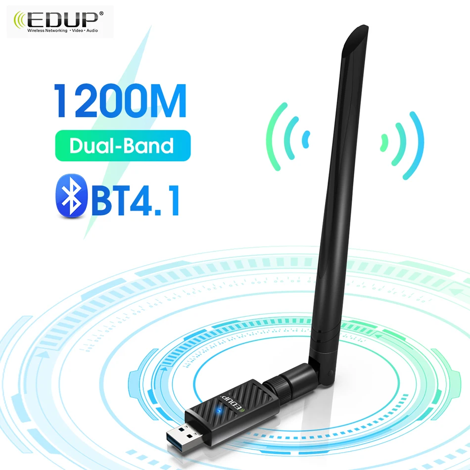 EDUP 1200 Мбит/с USB Беспроводной Вай Фай Адаптер 2 4/Wi Fi 5 ГГц сетевой карты 2dBi антенна Dual